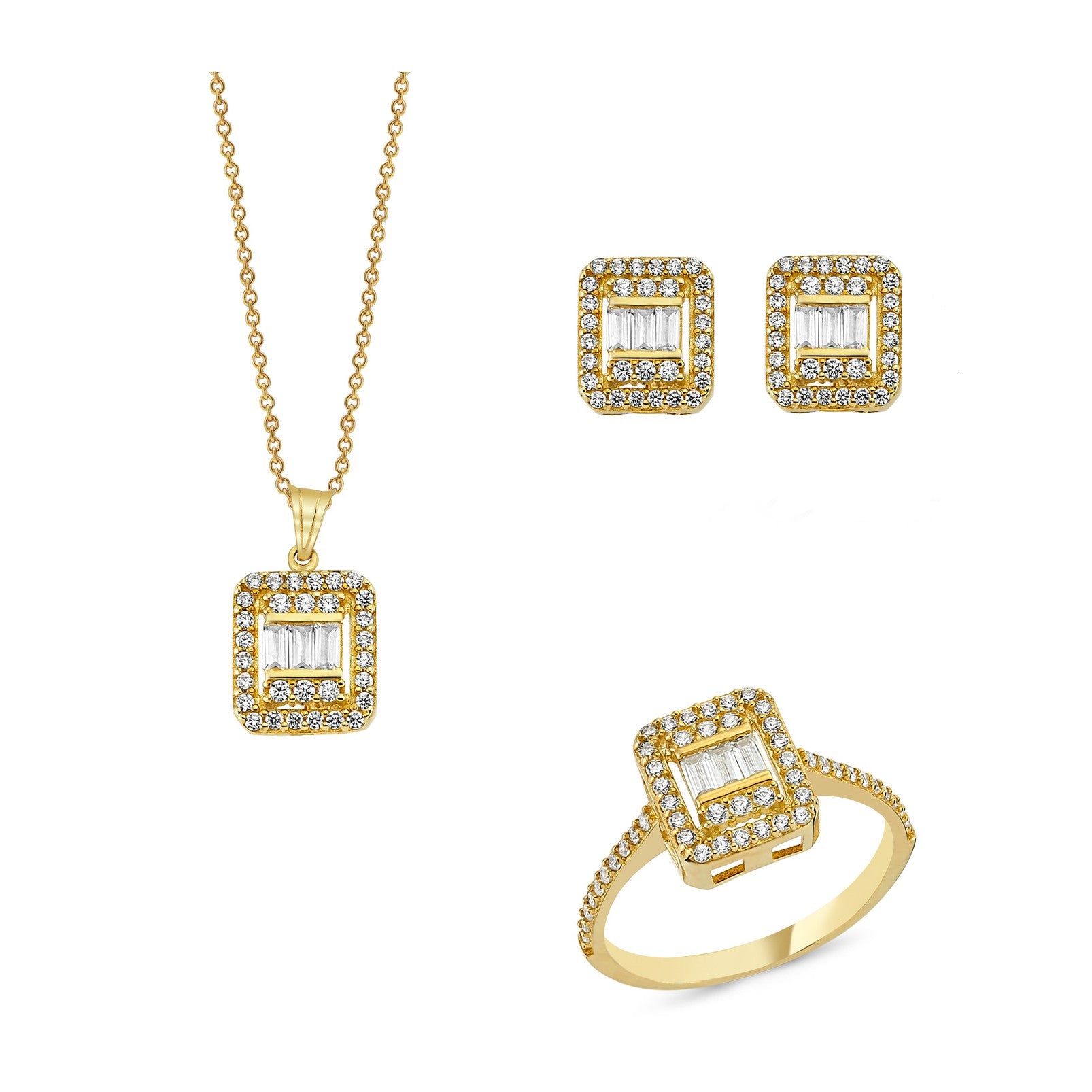 Диамантен сет жълто злато 0.76 карата